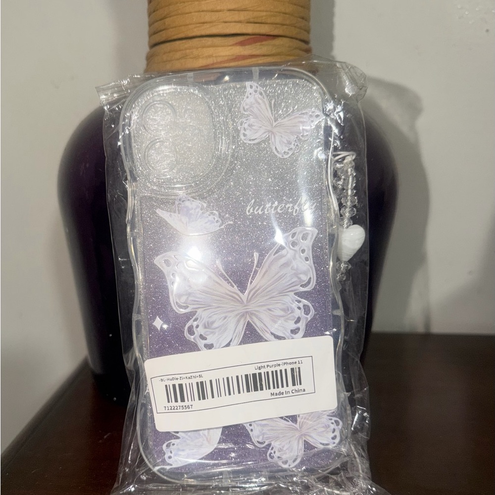Brand new iPhone 11 butterfly case with wrist chain